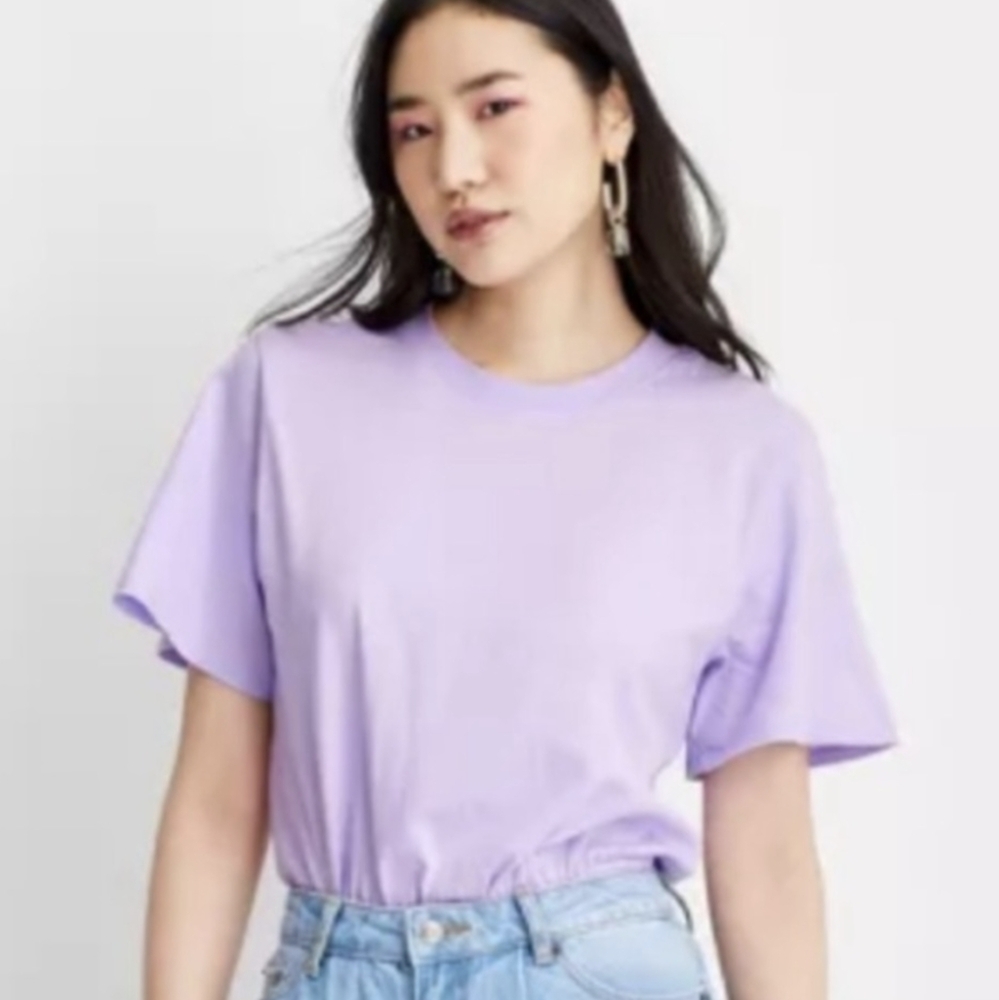 Future Collective Gabriella Karefa-Johnson Purple Lilac T Shirt thong Bodysuit L